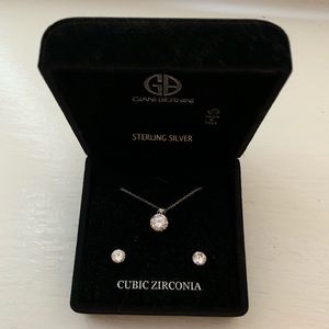 Sterling silver earrings and necklace set